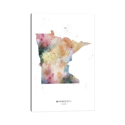 " Montana Watercolor State Map " Painting Print