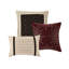 Édredon pour très grand lit 7 pièces - Faux suède rouge doux au toucher avec coussins décoratifs et 2 taies décoratives + jupe de lit en microsuède assorti à la machine