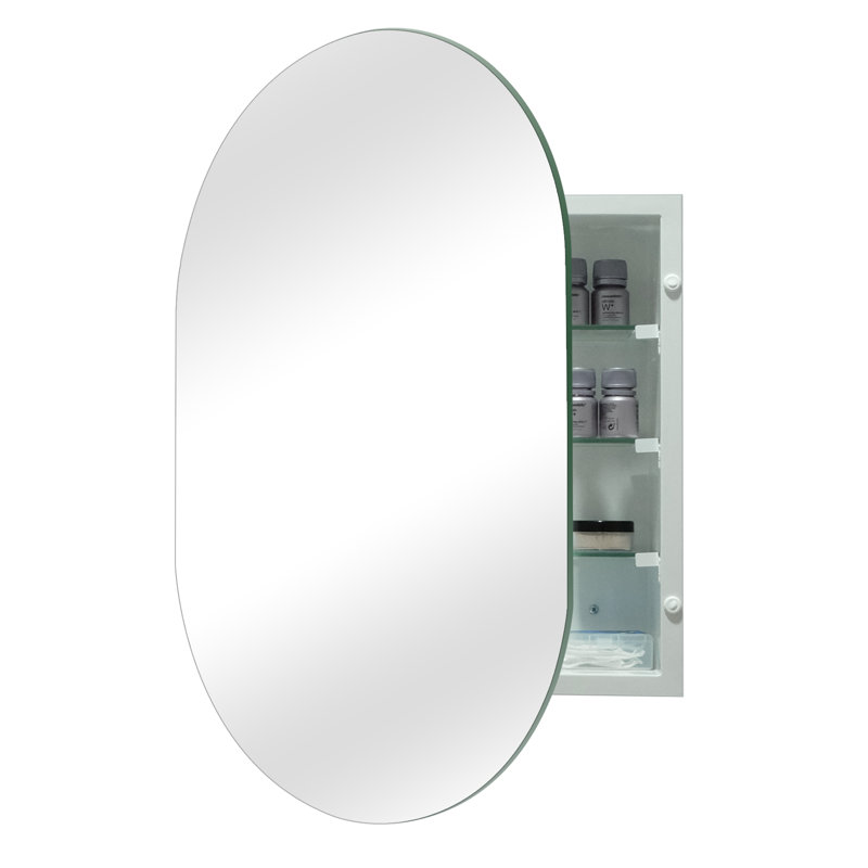 W H Frameless Medicine Cabinet Mirror 3 Fixed, 76.2cm H x 50.8cm W x 8.5cm D