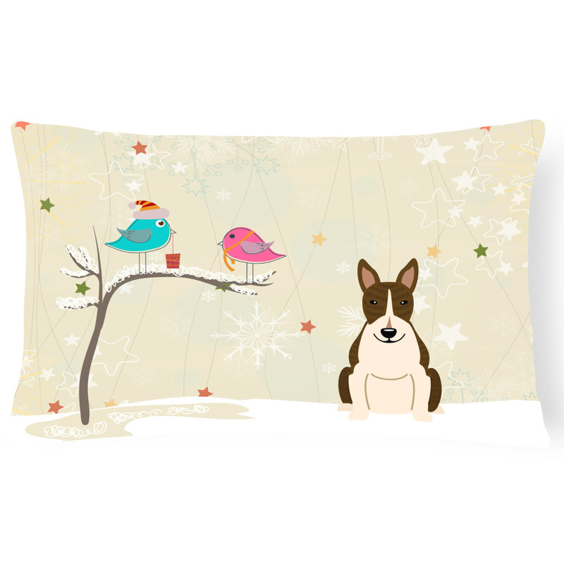 Coussin lombaire intérieur/extérieur neutre christmas modern, Bringé foncé