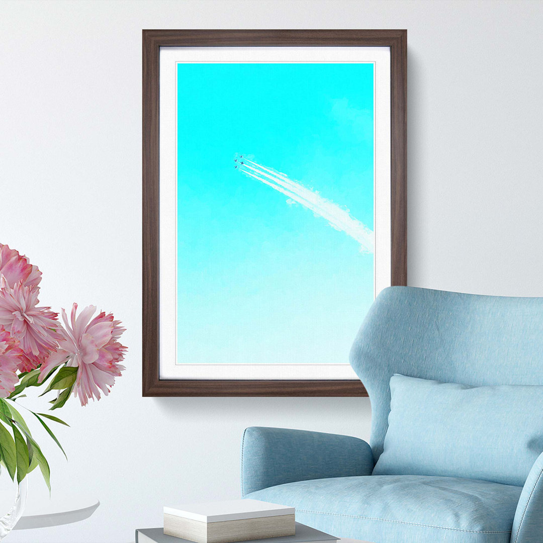 Plane Trails in the Sky - Framed Print