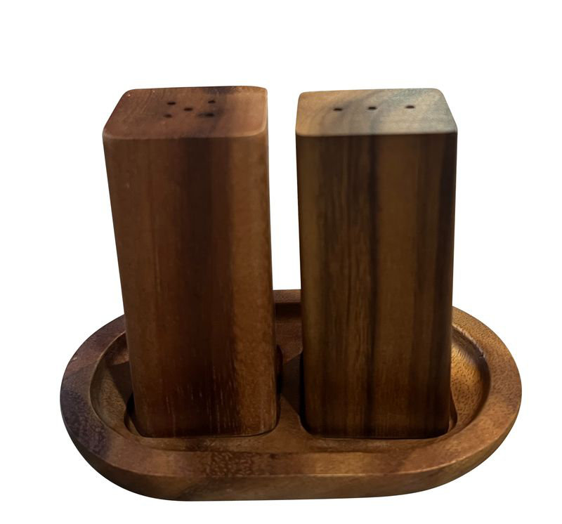 Salière et poivrière avec base