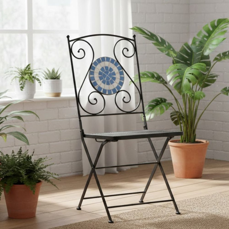 Ensemble de 2 chaises pliantes à dossier en mosaïque Alara