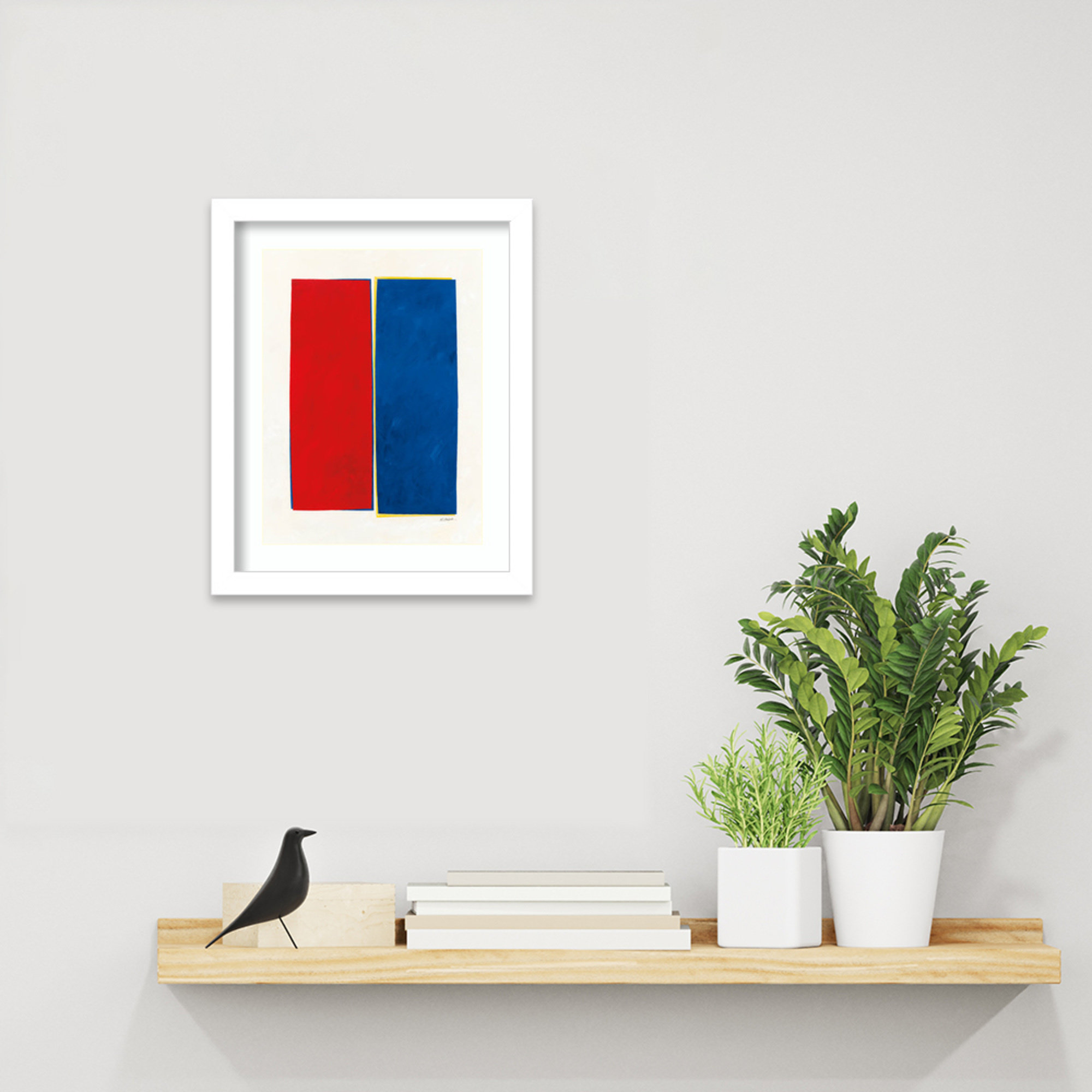 Monolithic II Wood Framed Wall Art Print, White Framed, 13" H x 11" W