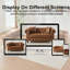 Canapé Chesterfield de 63,5 pouces de style contemporain, tissu technique avec boutons, accoudoirs cloutés et 2 coussins, revêtu d'un élégant matériau texturé-133426633