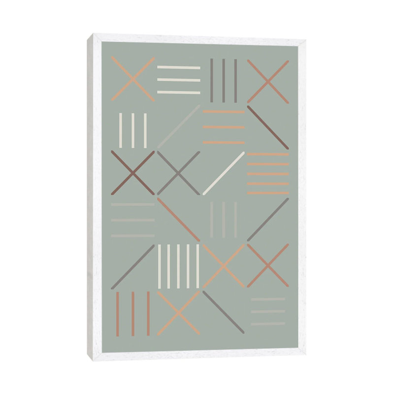 Print on Canvas, 66.04 cm H x 45.72 cm W, White Framed, Silver/Swamp Green/Olivine
