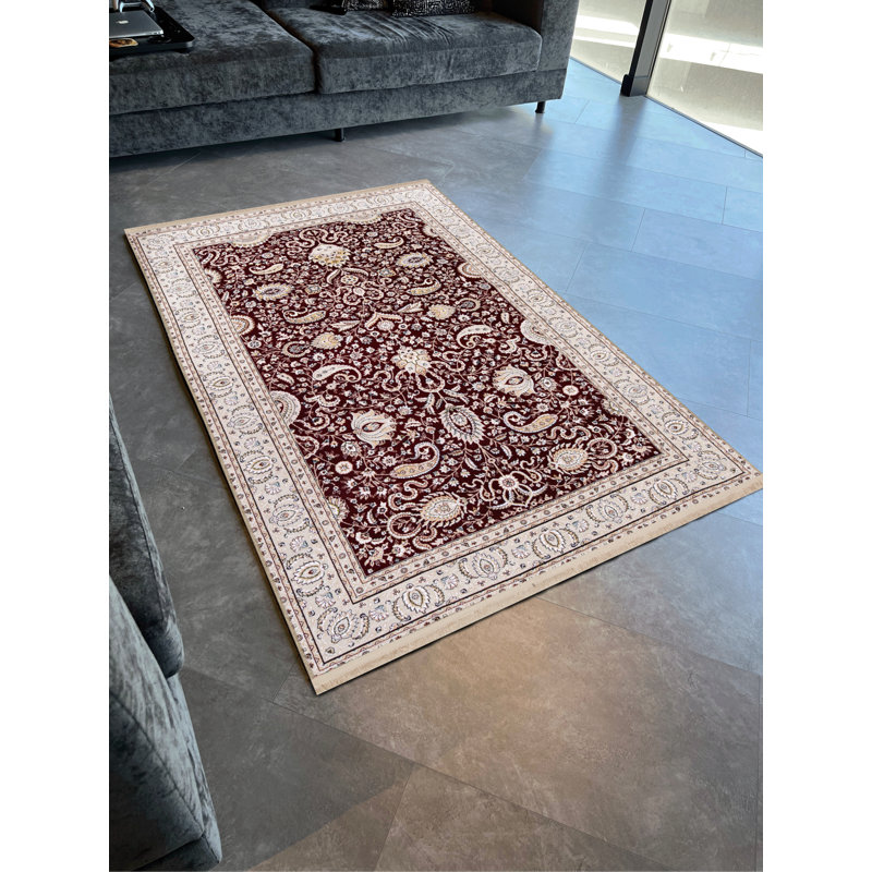 Tapis décoratif rétro à motif traditionnel brun et gris, Tapis de couloir 3 pi 3,37 po x 9 pi 10,11 po