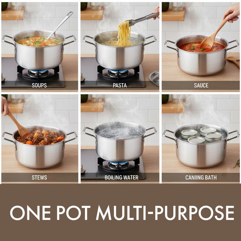 19 Qt. Heavy Duty Aluminum Stock Pot, 19 6 quarts