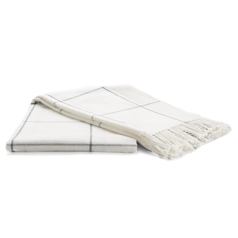 Couverture Highlands Tartan, Blanc