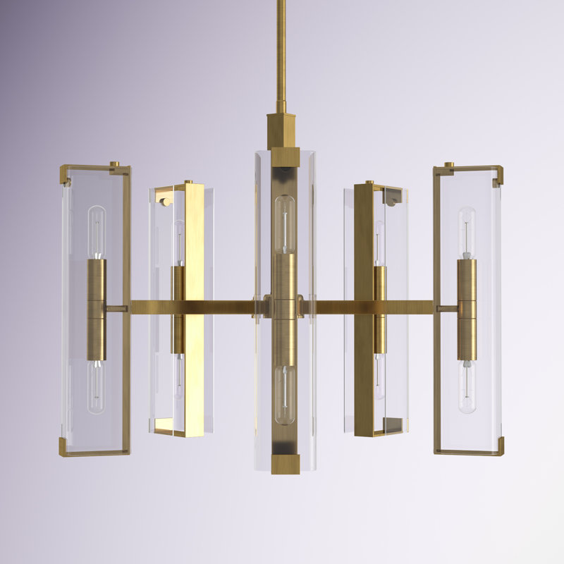 Winfield 10-Light Chandelier, Warm Brass