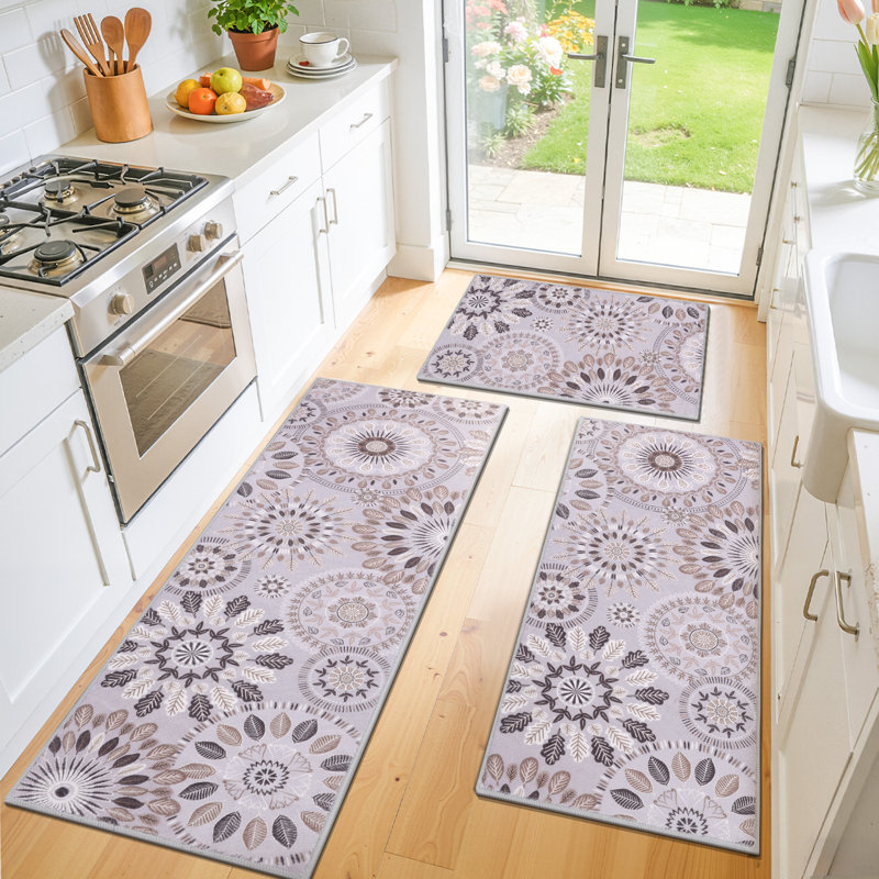 Tapis de cuisine Mcnish, Mauve / Brun foncé