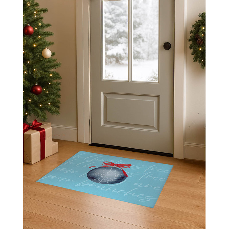 Tapis d'entrée Oh Oh Tree, L 36 po x L 60 po, Bleu