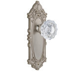 Grandeur Grande Victorian Plate Single Dummy with Versailles Crystal Door Knob