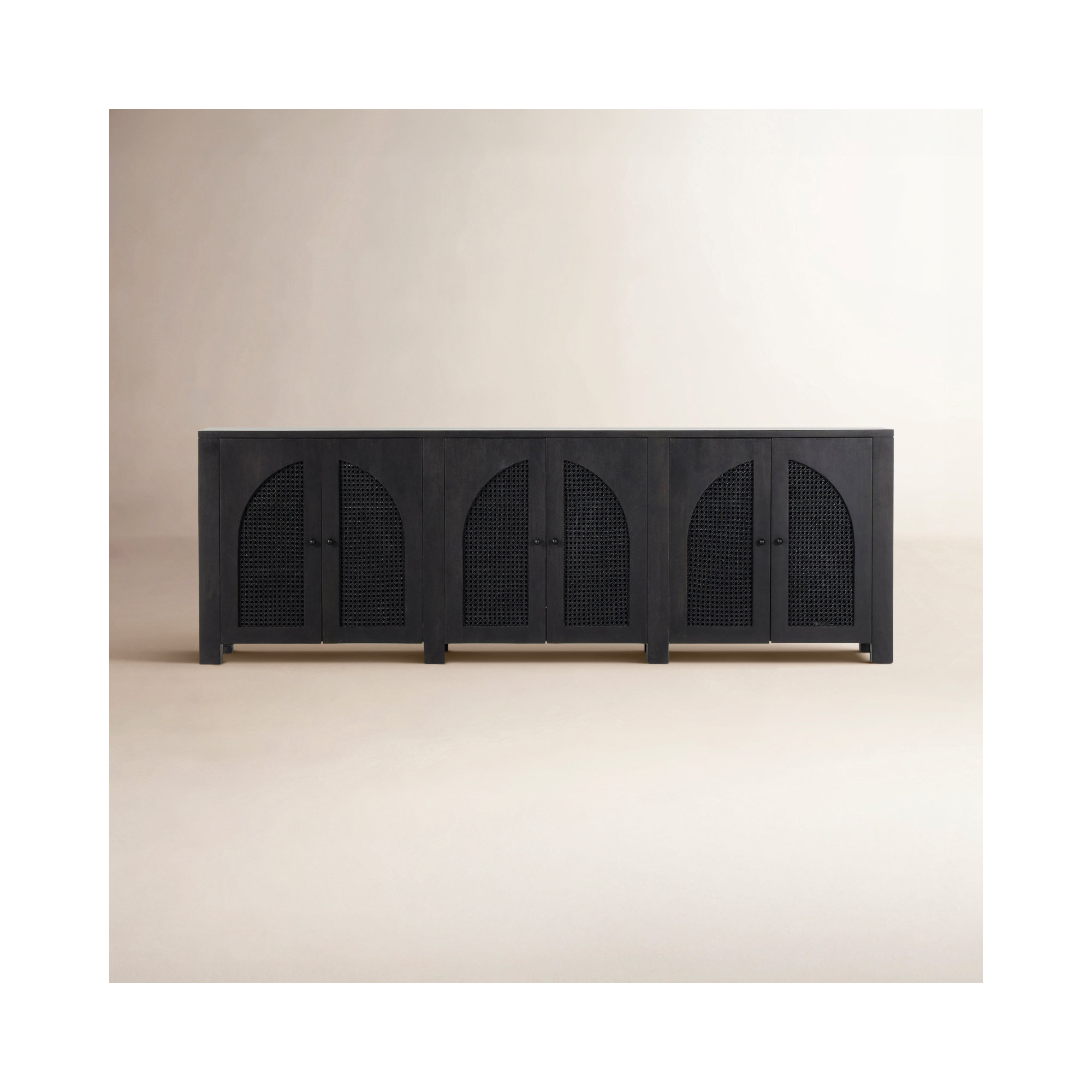 Silfa Sideboard, 33"H x 98"W x 18"D, Black Wash Mango