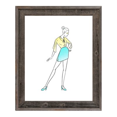 Click Wall Art Cyan Shirt Dress Fashion Framed Painting Print on ...