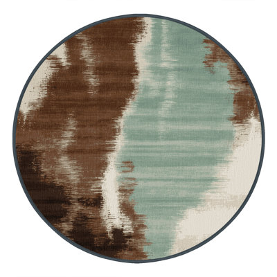 Machine Washable Watercolor Brown Area Rug