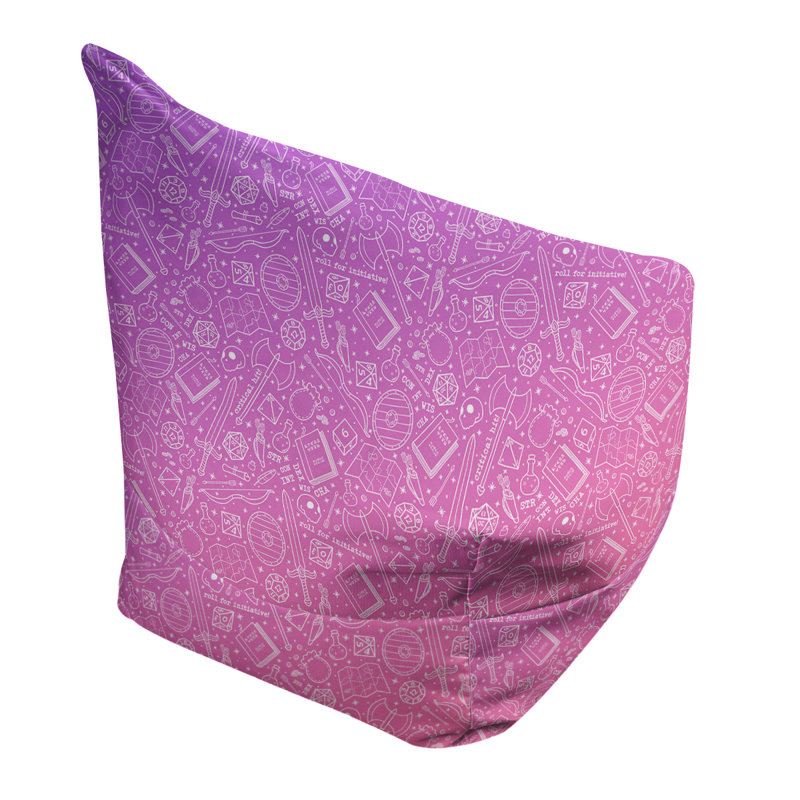 Sac de pois Kitterman, H 38 po x L 42 po x P 29 po, Pouf fauteuil, Mauve / rose