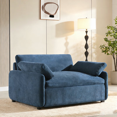 Fauteuil surdimensionné en chenille simple, assise large et profonde, fauteuil rembourré moderne et confortable pour le salon