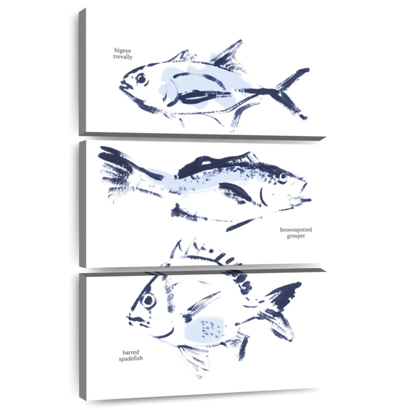 Brampt Fish Sketches, 57" H x 36" W