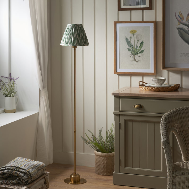140cm Brushed LED Traditional Floor Lamp, Green