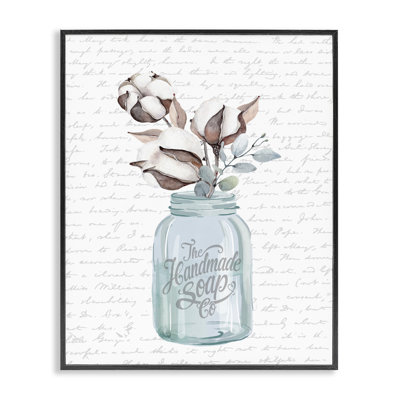 Motif de fleur de coton fait à la main sur fond noir