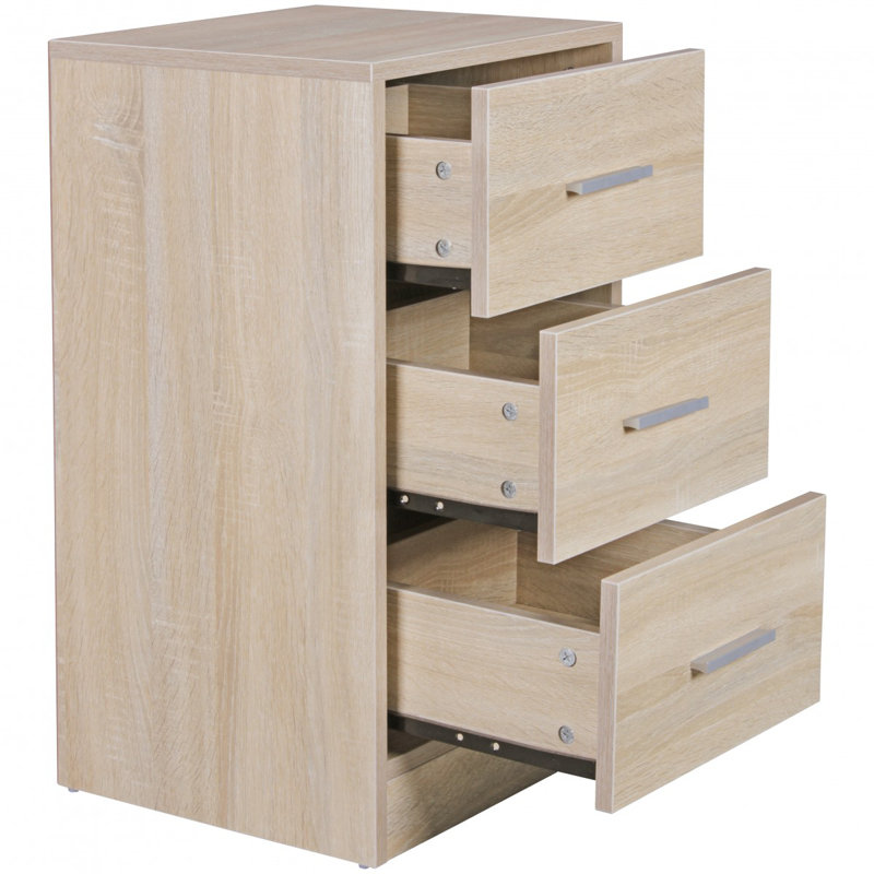 Manufactured Wood Bedside Table, Oak 