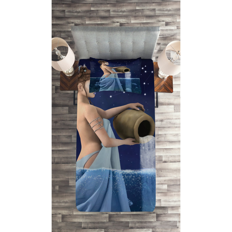 Eclectic Polyester Coverlet, Twin Bedspread + 1 Sham