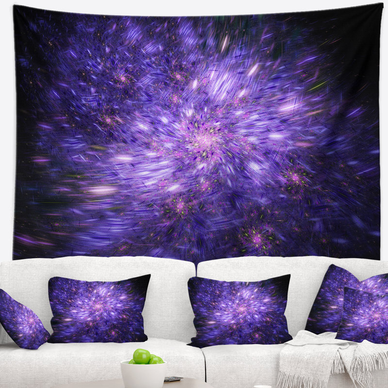 Tapisserie abstraite fireworks, H 68 po x l 80 po