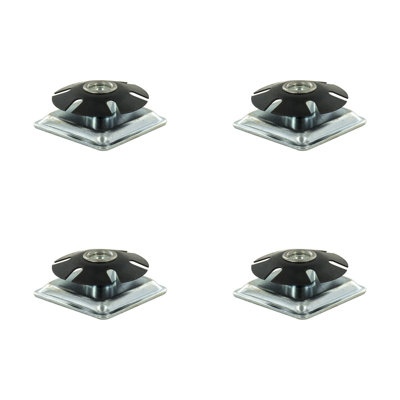 Outwater Industries Metal Threaded Single Star Type Leveler Inserts For 1-1/2 Inch Square Tubing, Heat Treated Steel And Zinc Plated Base, Fits Square 16-18 Gauge Tube, Thread: 5/16-18, 4 Pack