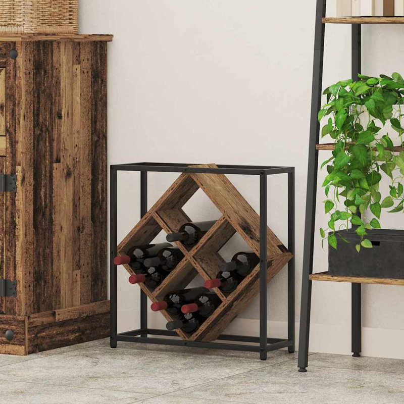 Open Shelving Wine Bottle Rack Old Wood