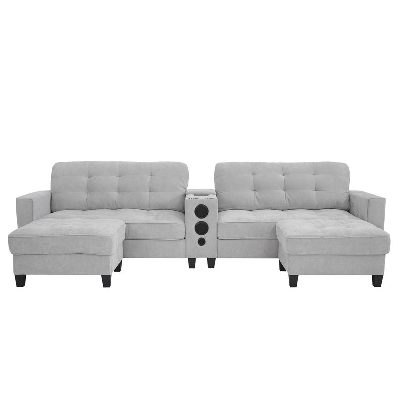 Canapé modulaire Modern, Chenille gris pâle