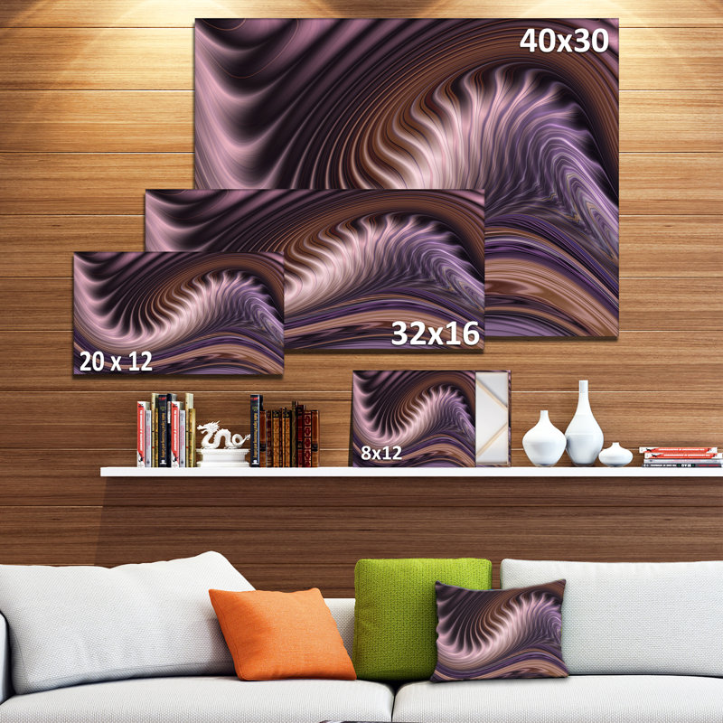 « mauve ondulations », art mural sur toile tendue, H 16 po x l 32 po
