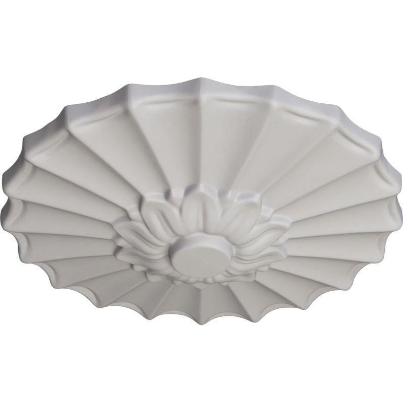 Shakuras 9"W x 1.375"D Ceiling Medallion, Ultra Pure White