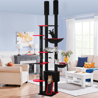 Calion 90"-100'' Cat Tree Floor to Ceiling with Adjustable Height