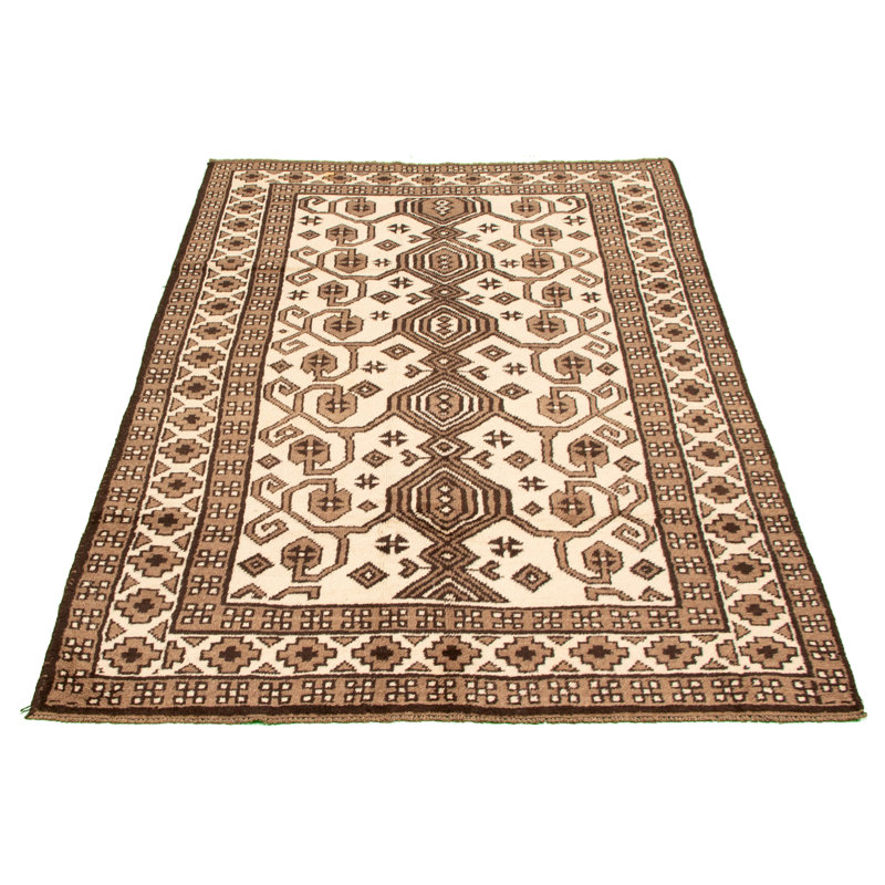 Tapis ivoire en laine 5 pi 7 po x 9 pi 0 po one-of-a-kind oriental Kula