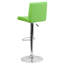 Tabouret de bar contemporain en vinyle à hauteur réglable avec dossier à panneau et base chromée Winnols-15480277