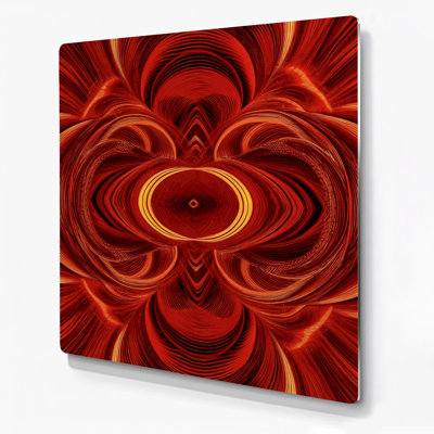 Op Art 21 Red Metal Wall Art