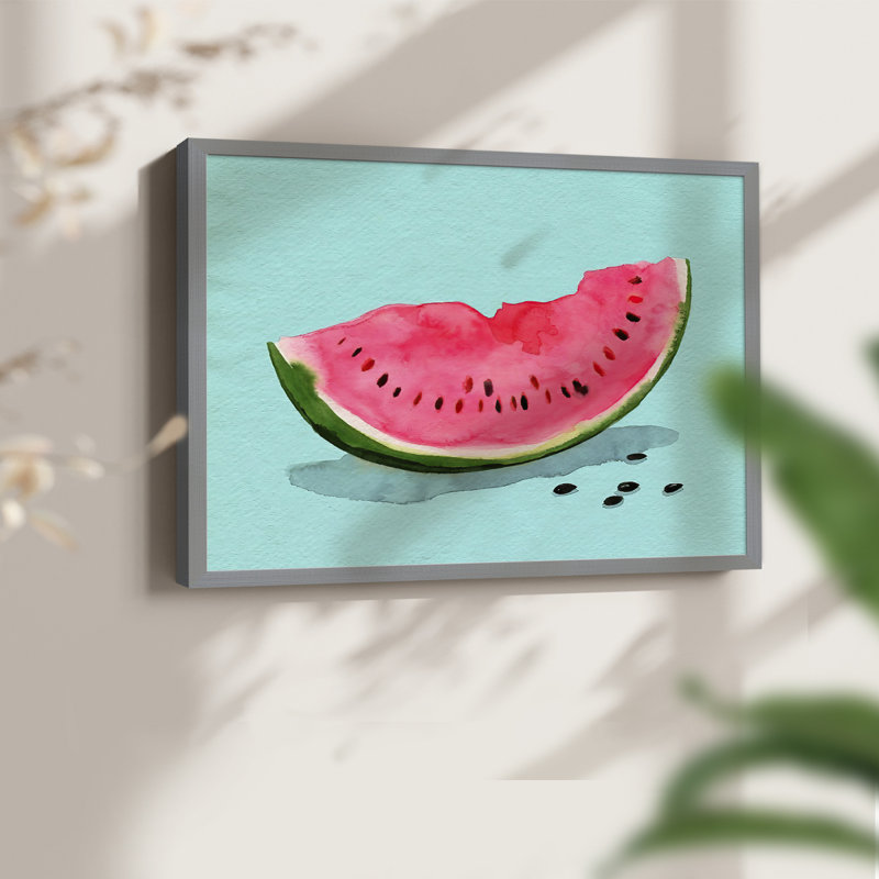 Summer Watermelon II - Reproduction encadrée - Restickable, H 16 po x l 20 po, Gris