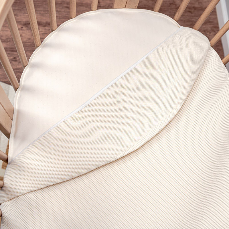 Organic Breathable Oval Crib Mattress (For Stokke Sleepi Bed V3), 27" H x 47" W x 3" D