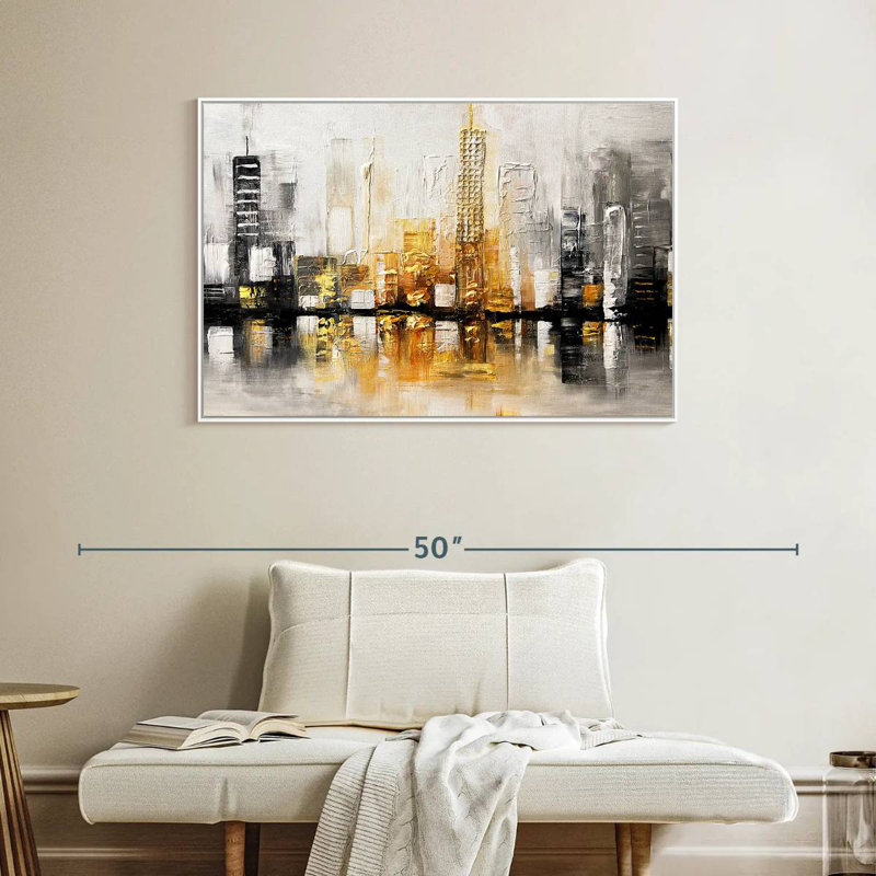 City View I, Cadre flottant blanc, 40 po x 27 po
