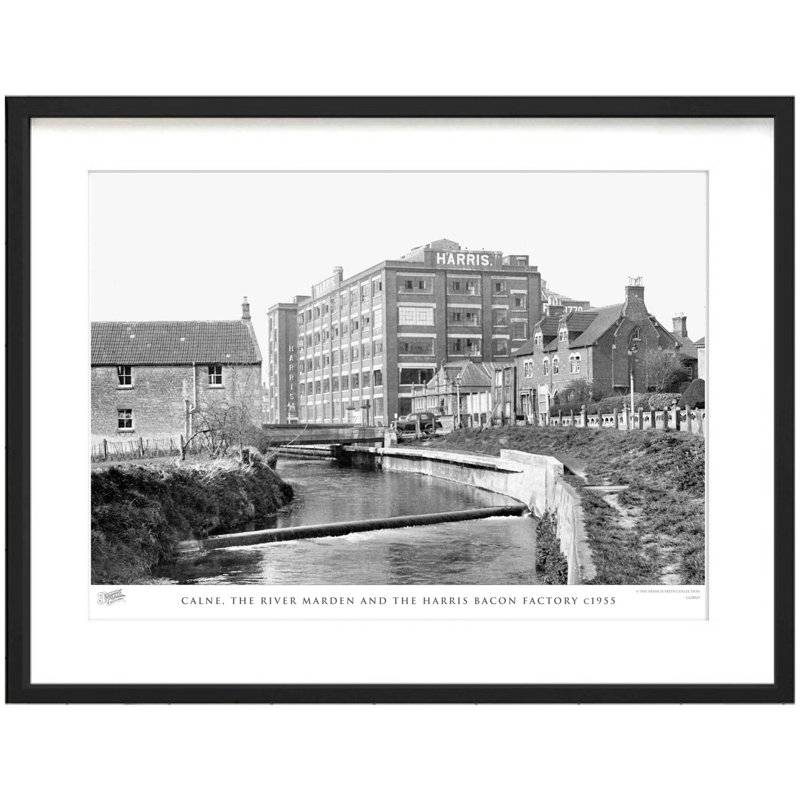 Calne, The River Marden And The Harris Bacon Factory C1955 - Single Picture Frame Print, 40cm H x 50cm W x 2.3cm D
