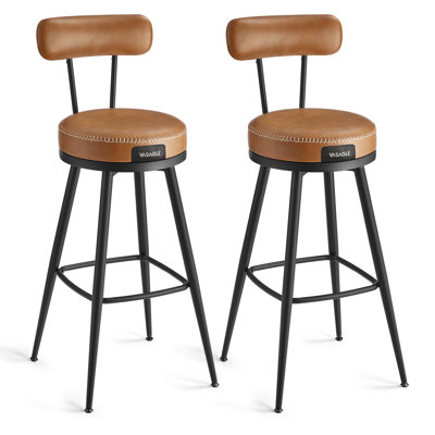 Upholstered Counter Stool with Metal Frame