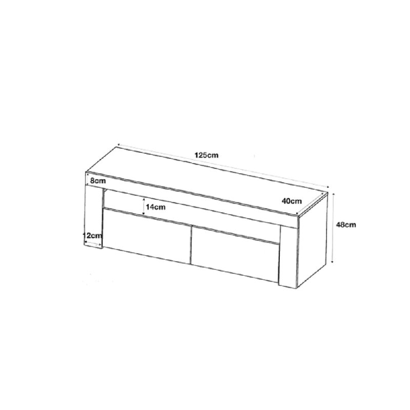 Clifton03 White TV Stand for TVs up to 55in with Blue LED Lights