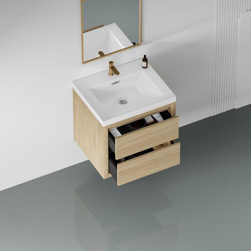 24" Wall-Mounted Bathroom Vanity