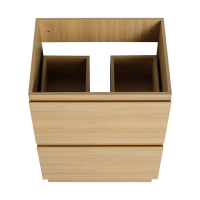 Meuble-lavabo autoportant en bois d'ingénierie à double tiroir 24 po avec Transform Your