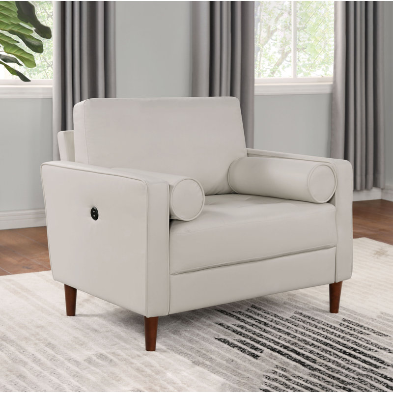 Fauteuil de 39,88 po Caprina, Blanc cassé