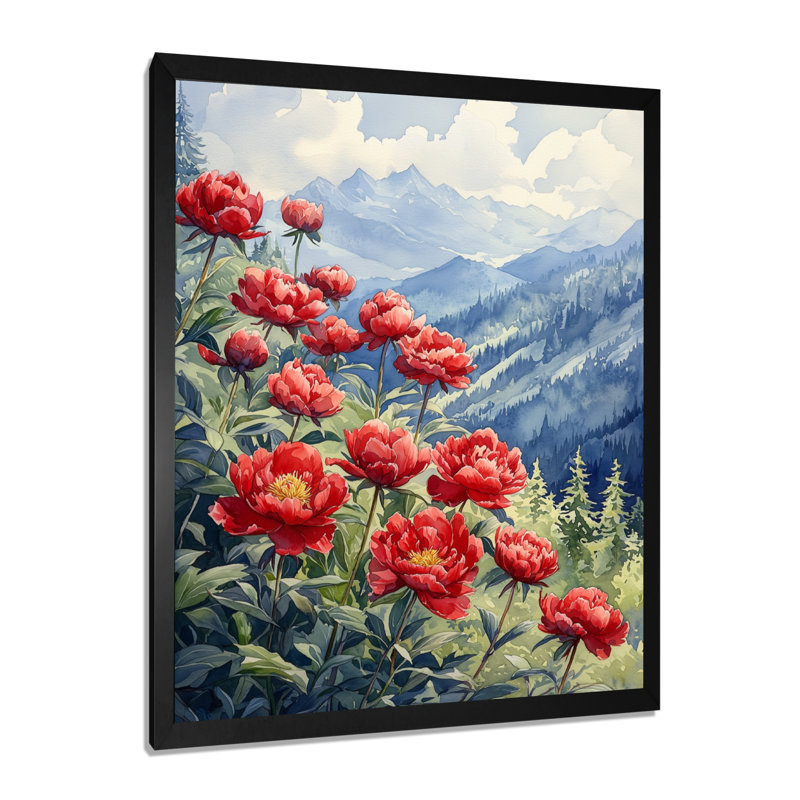 Holcomb - salon d'art mural floral, Noir, H 20 po x l 12 po, Reproduction encadrée sans passe-partout