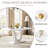 Rectangular 62.99'' L x 35.43'' W White High-Gloss Dining Set-1277030136