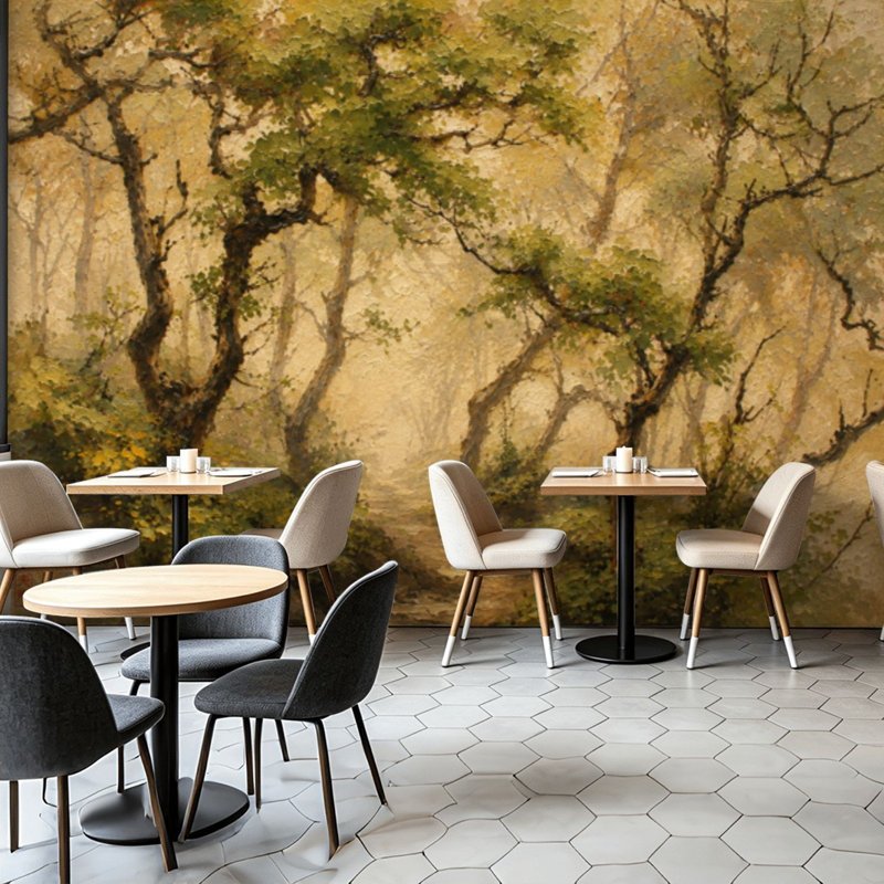 Peel and Stick Wallpaper Wall Mural Serene Forest Pathway Greenery Trees Wall Art Self Adhesive and Removable