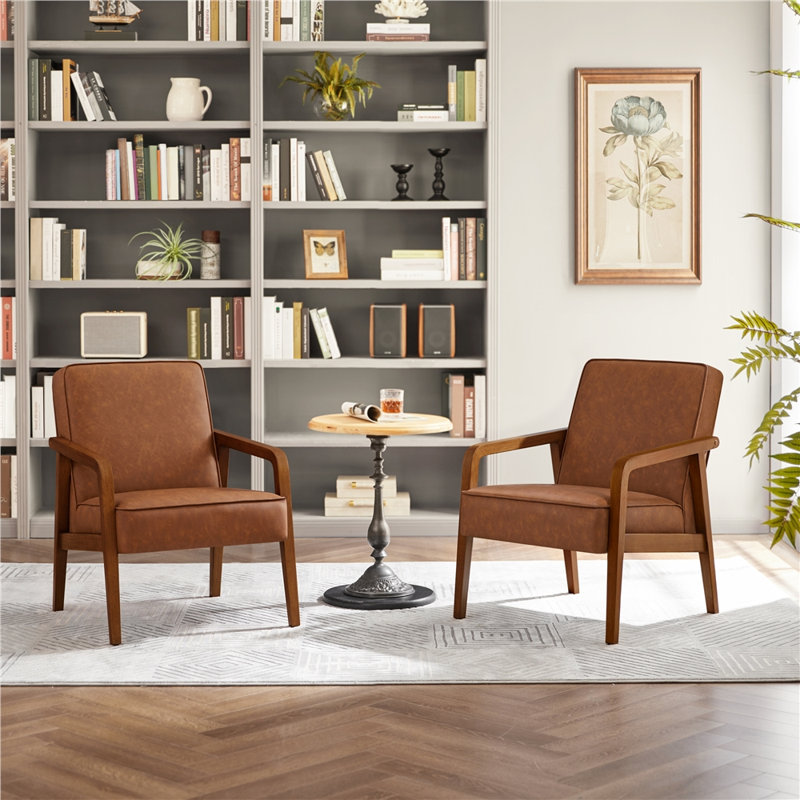 Chaise d'appoint rembourrée Modern, Marron clair
